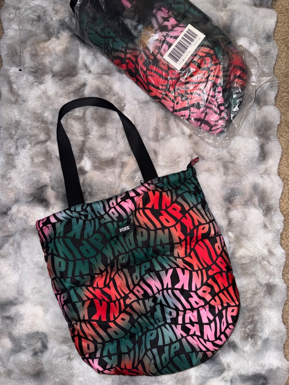 PINK Victoria's Secret, Multicolor Ombre Logo Quilted Tote! BRAND NEW!!!!